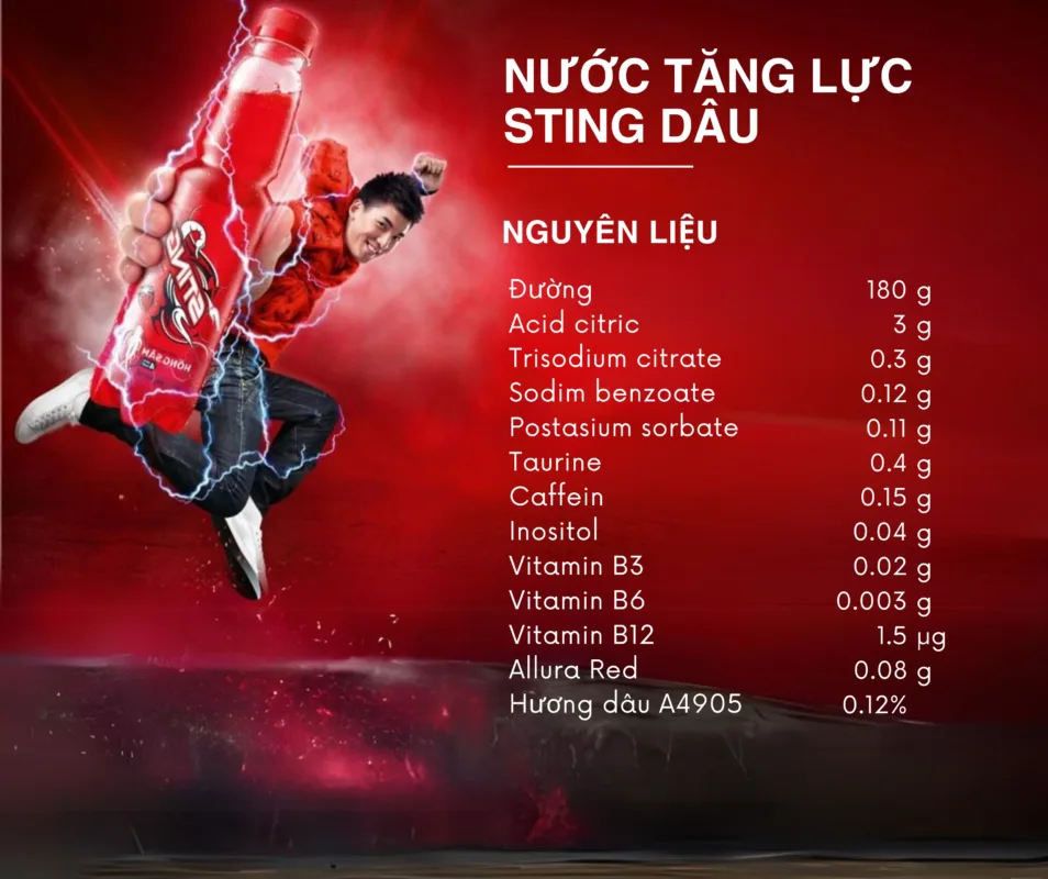 CÔNG THỨC NƯỚC TĂNG LỰC STING DÂU TÂY ĐỎ Vitarom