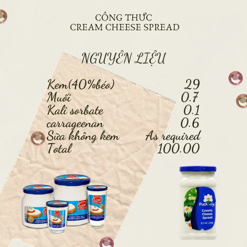 Công Thức CREAM CHEESE SPREAD Vitarom