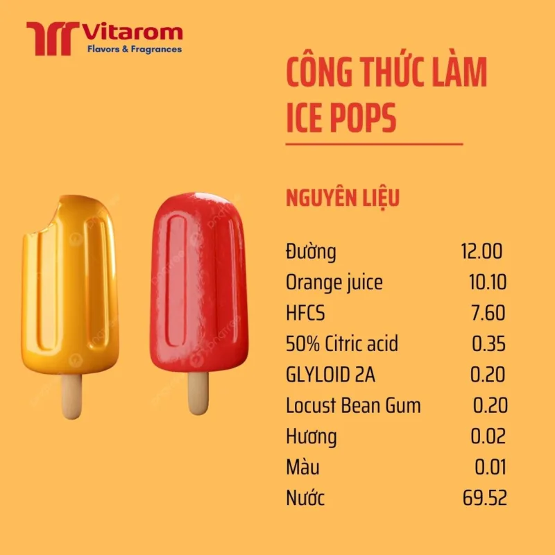 CÔNG THỨC LÀM ICE POPS Vitarom