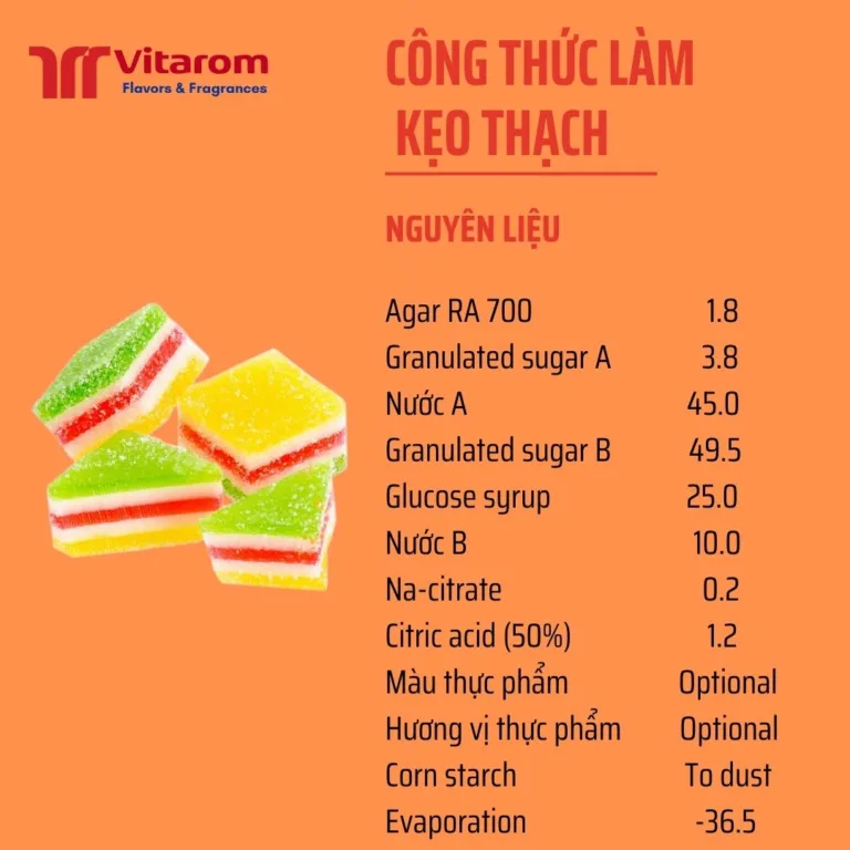 CÔNG THỨC LÀM KẸO THẠCH Vitarom